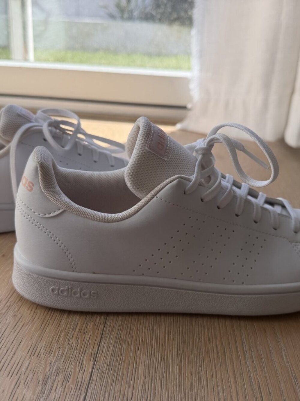 Adidas Courtpoint Base Womens Size 8.5 White Pink FY8413 Cloudfoam Sneakers